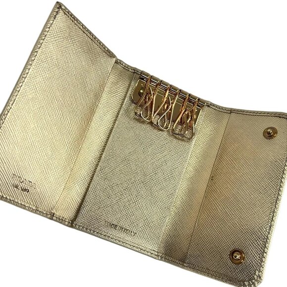 PRADA - Gold Leather Key Case 191-081825 - Picture 3 of 5